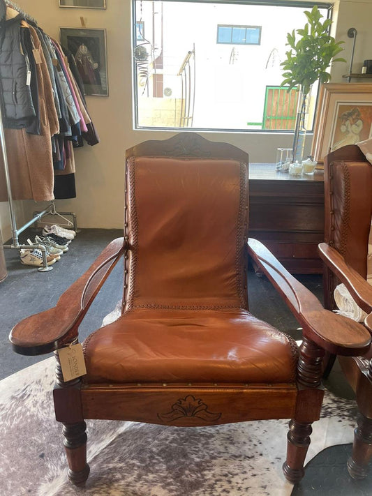 kudu leather wingback chair